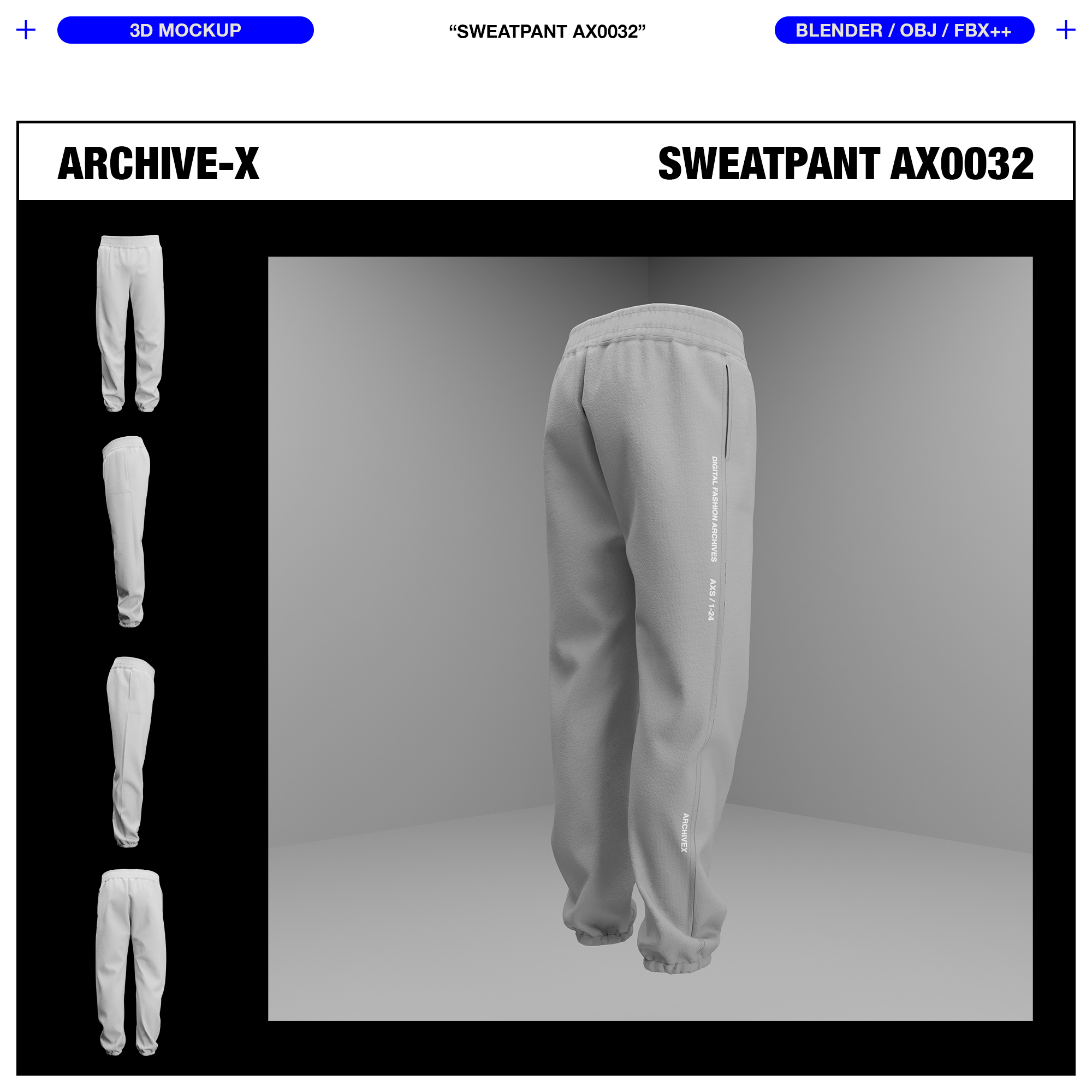 SWEATPANT AX0032 - 3D MOCKUP