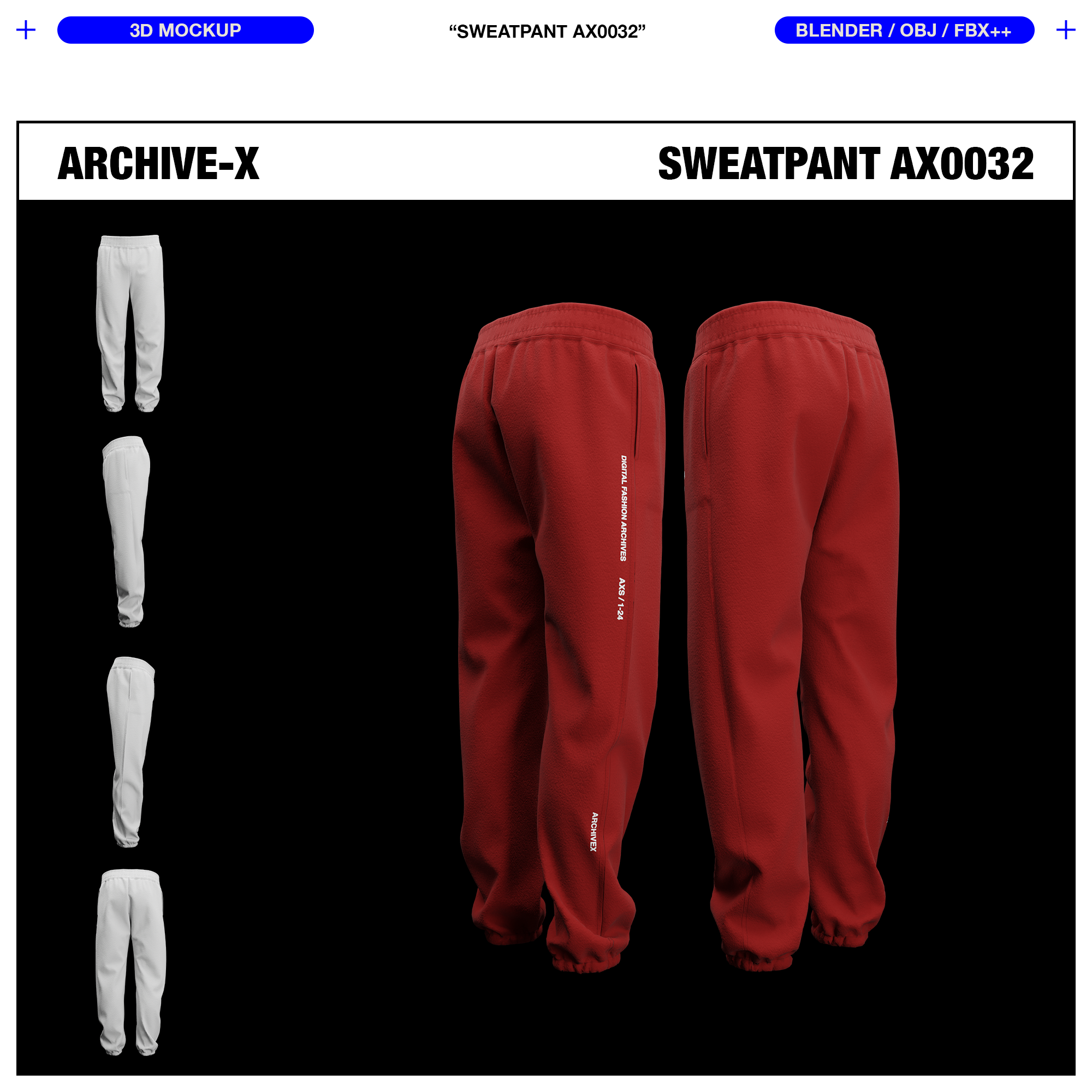 SWEATPANT AX0032 - 3D MOCKUP