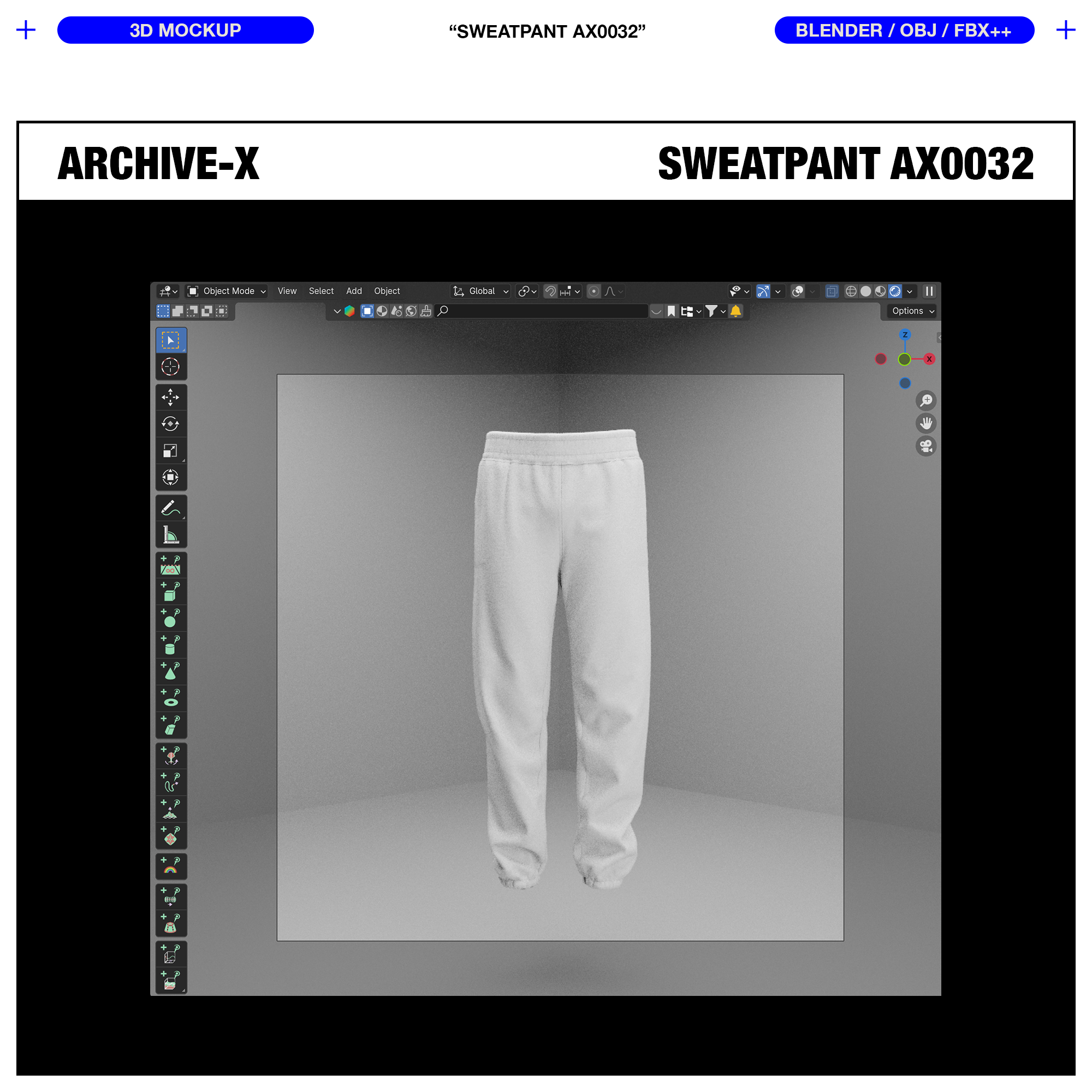 SWEATPANT AX0032 - 3D MOCKUP