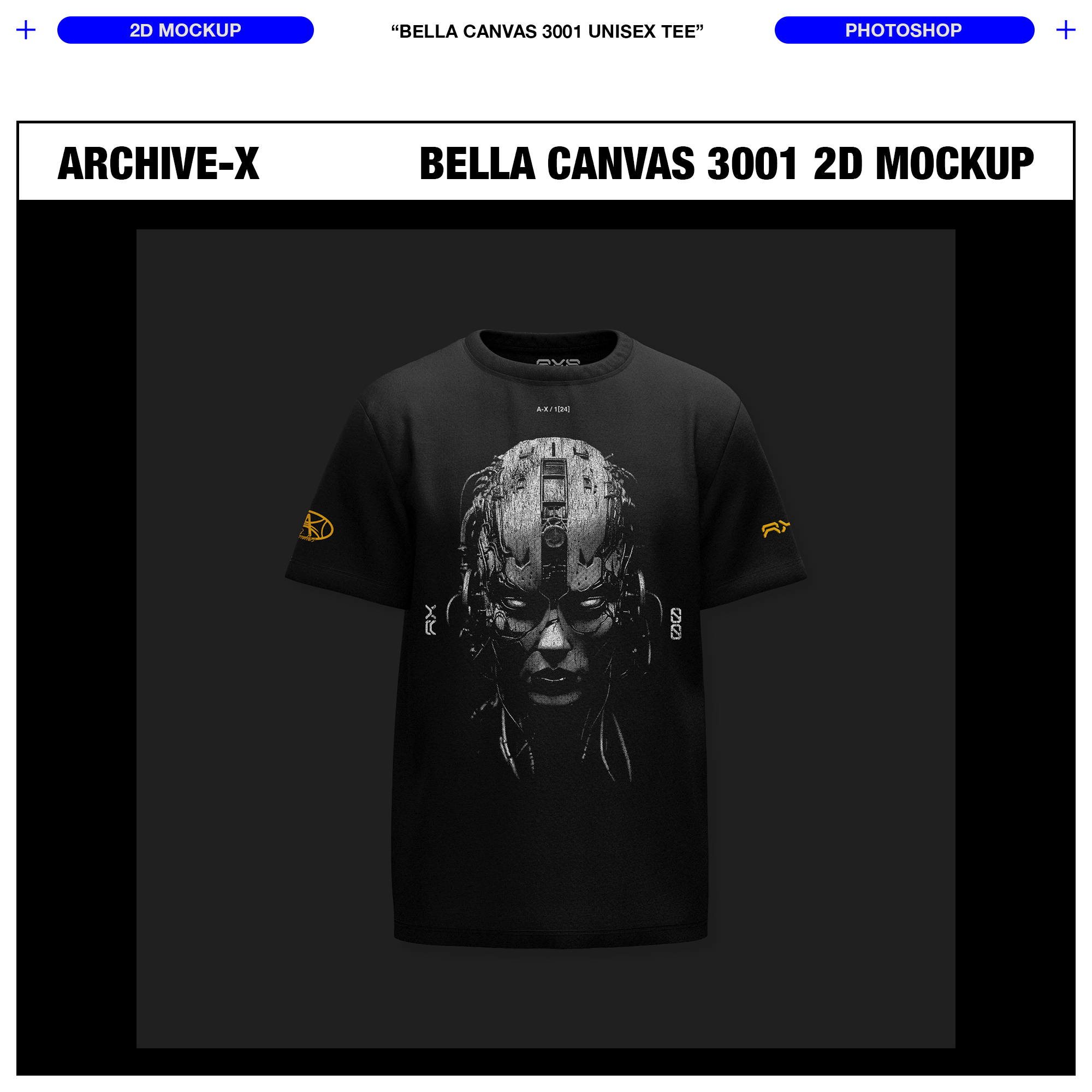 BELLA CANVAS 3001 UNISEX TEE 2D MOCKUP – ARCHIVEX-STUDIOS