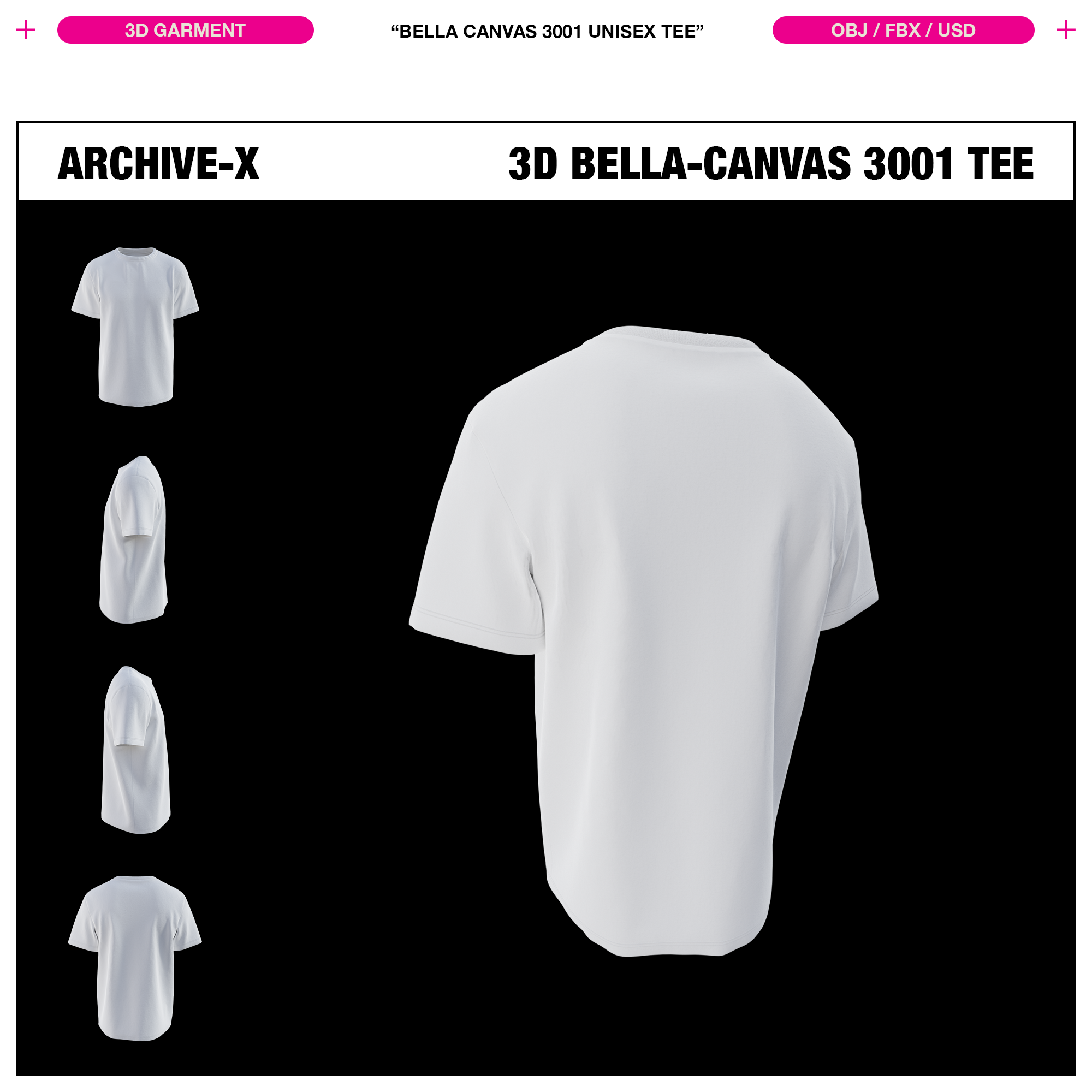 BELLA CANVAS 3001 UNISEX TEE - 3D GARMENT – ARCHIVEX-STUDIOS