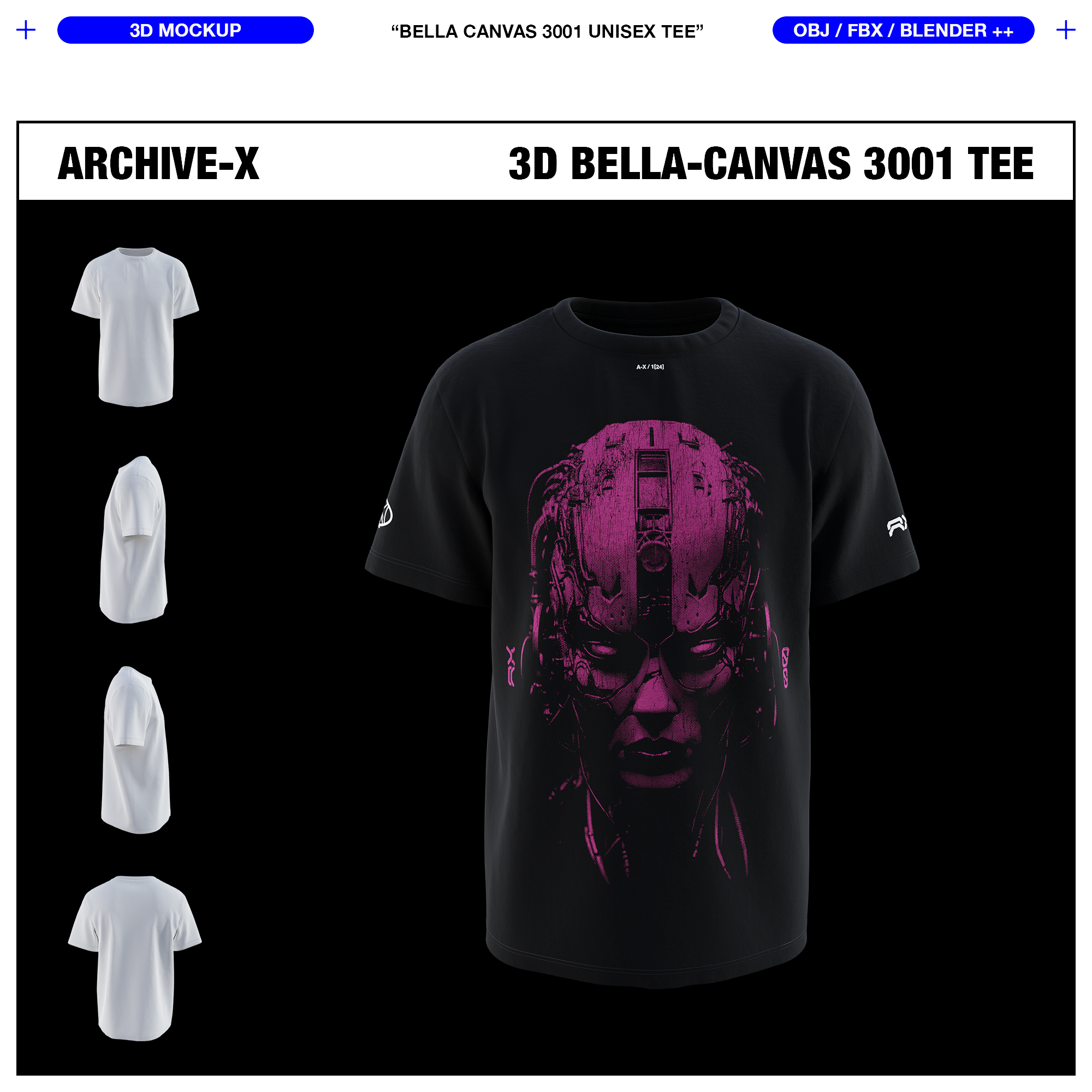 BELLA CANVAS 3001 UNISEX TEE - 3D MOCKUP – ARCHIVEX-STUDIOS
