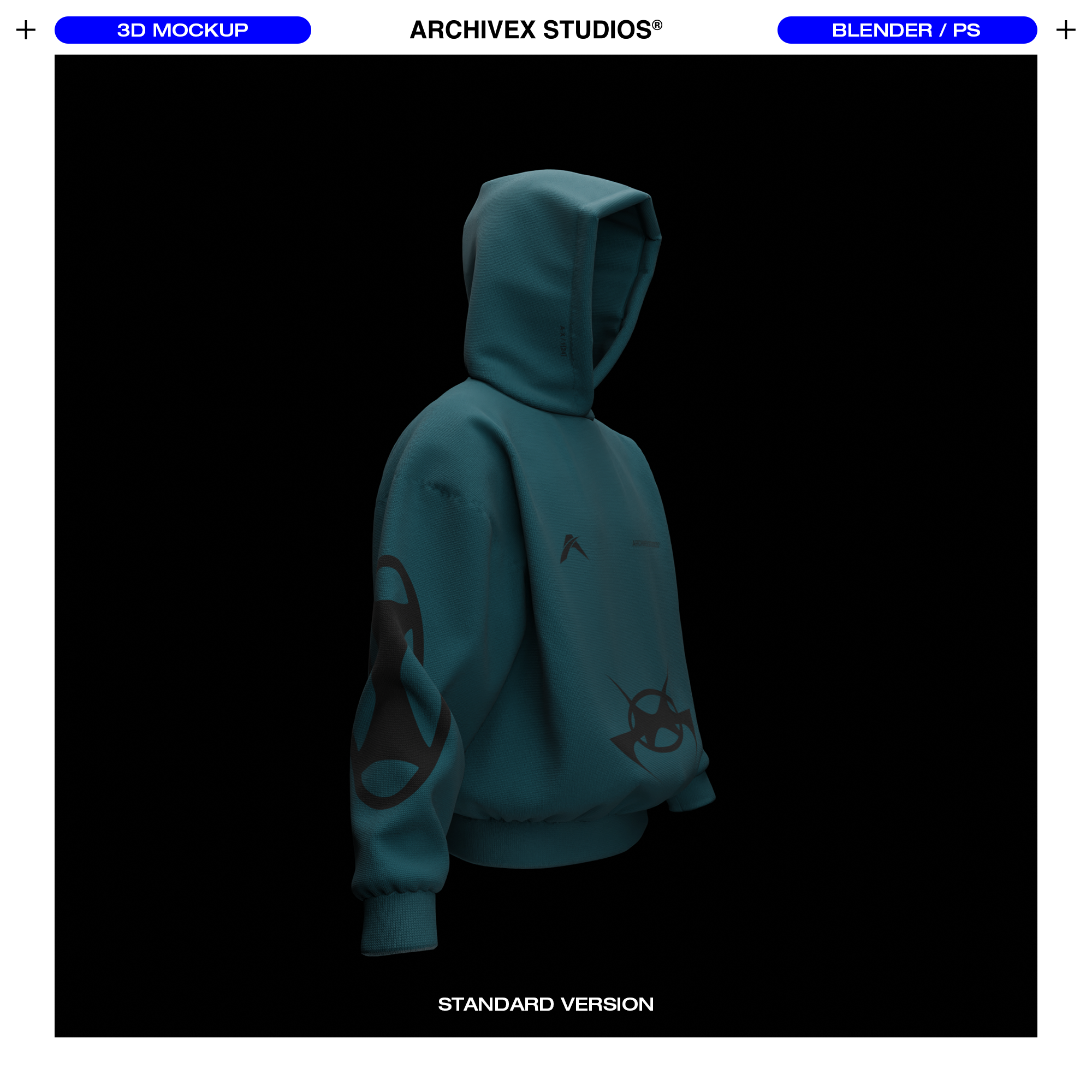 3D BOXY HOOD MOCKUP (X3)